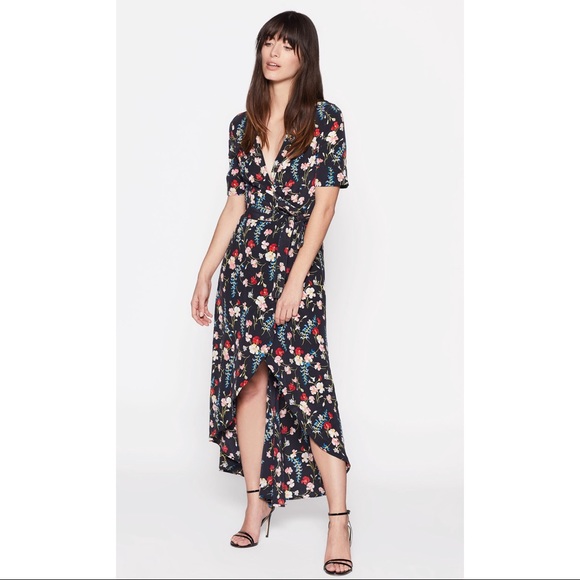 Equipment Imogene silk wrap dress, black floral, S - Picture 3 of 10